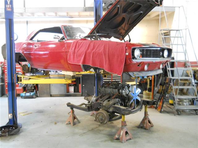 Dropping out the subframe with engine & transmission.